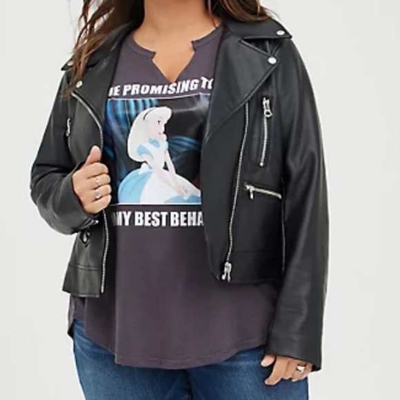 Torrid Disney Alice In Wonderland Best Behavior Tunic Top Gray 1X - Picture 8 of 8